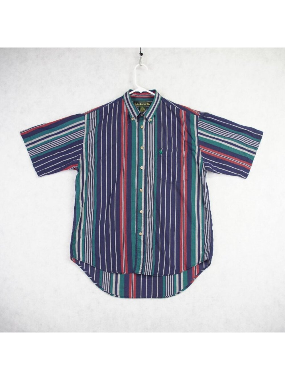 Knights Of Round Table Mens Multicolor Striped Button-Down Short Sleeve Shirt M